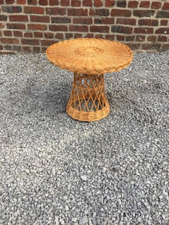 Rattan Gueridon, circa 1950-1960