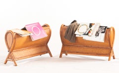 Rattan Handmade Woven Cane Kalma Coffee Bow Table Modern Footrest Furniture