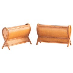 Rattan Handmade Woven Cane Kalma Coffee Bow Table Modern Footrest Furniture