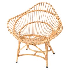 Rattan Italian Mid-Century Modern Club Chair, 1960s
