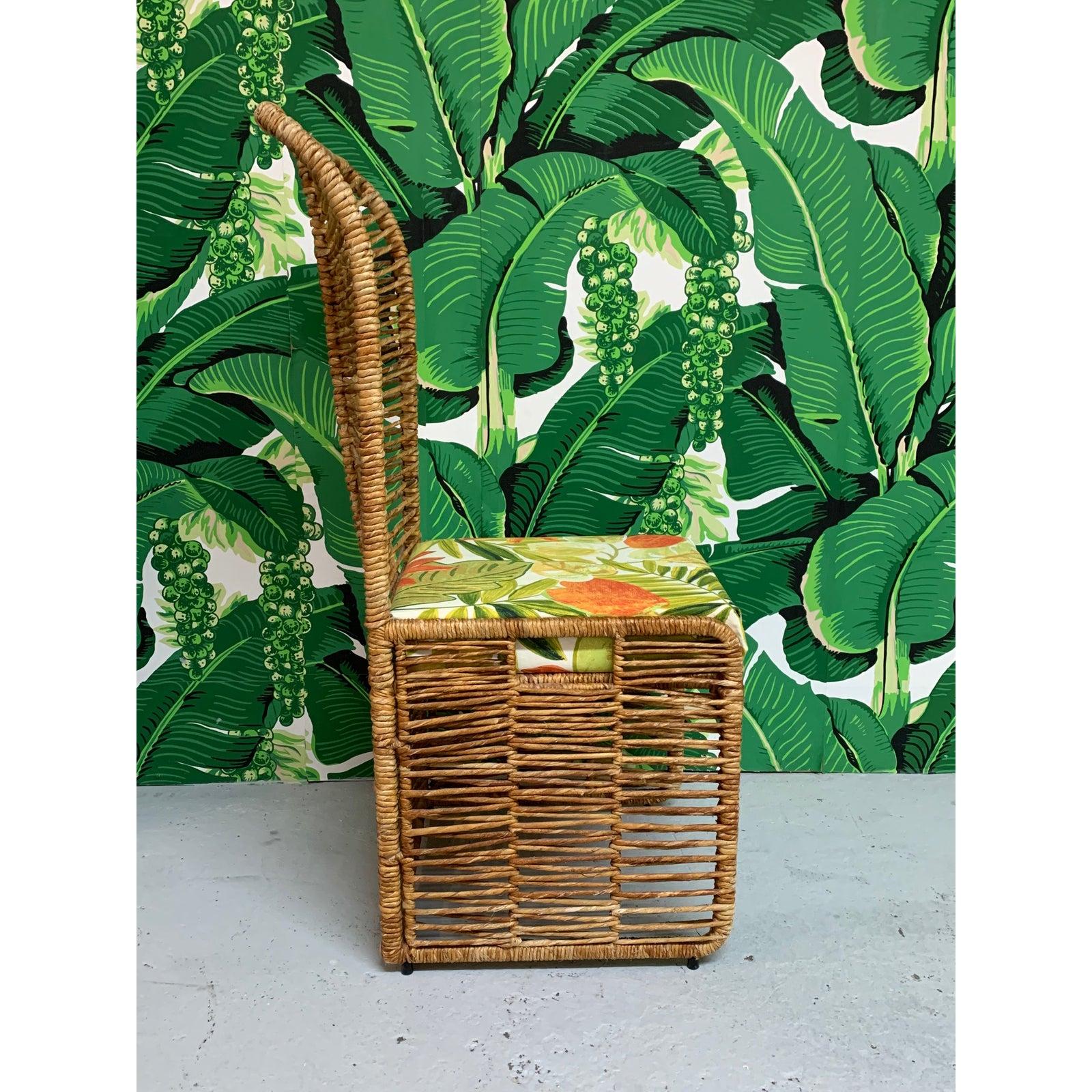 Rattan Jute Rope Wrapped 7-Piece Dining Set For Sale 4