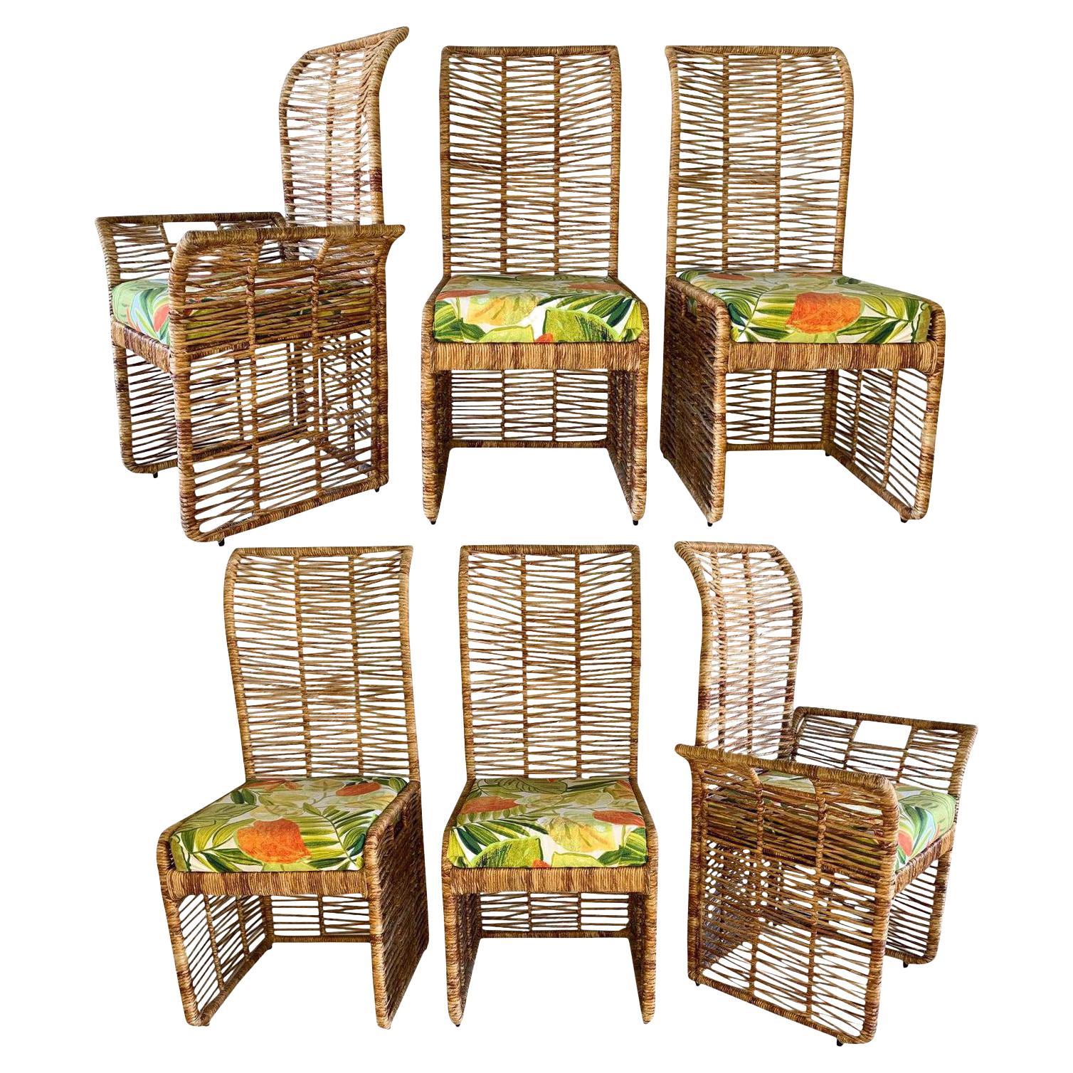 Rattan Chinoiserie Dining Chairs, Set of 4 at 1stDibs