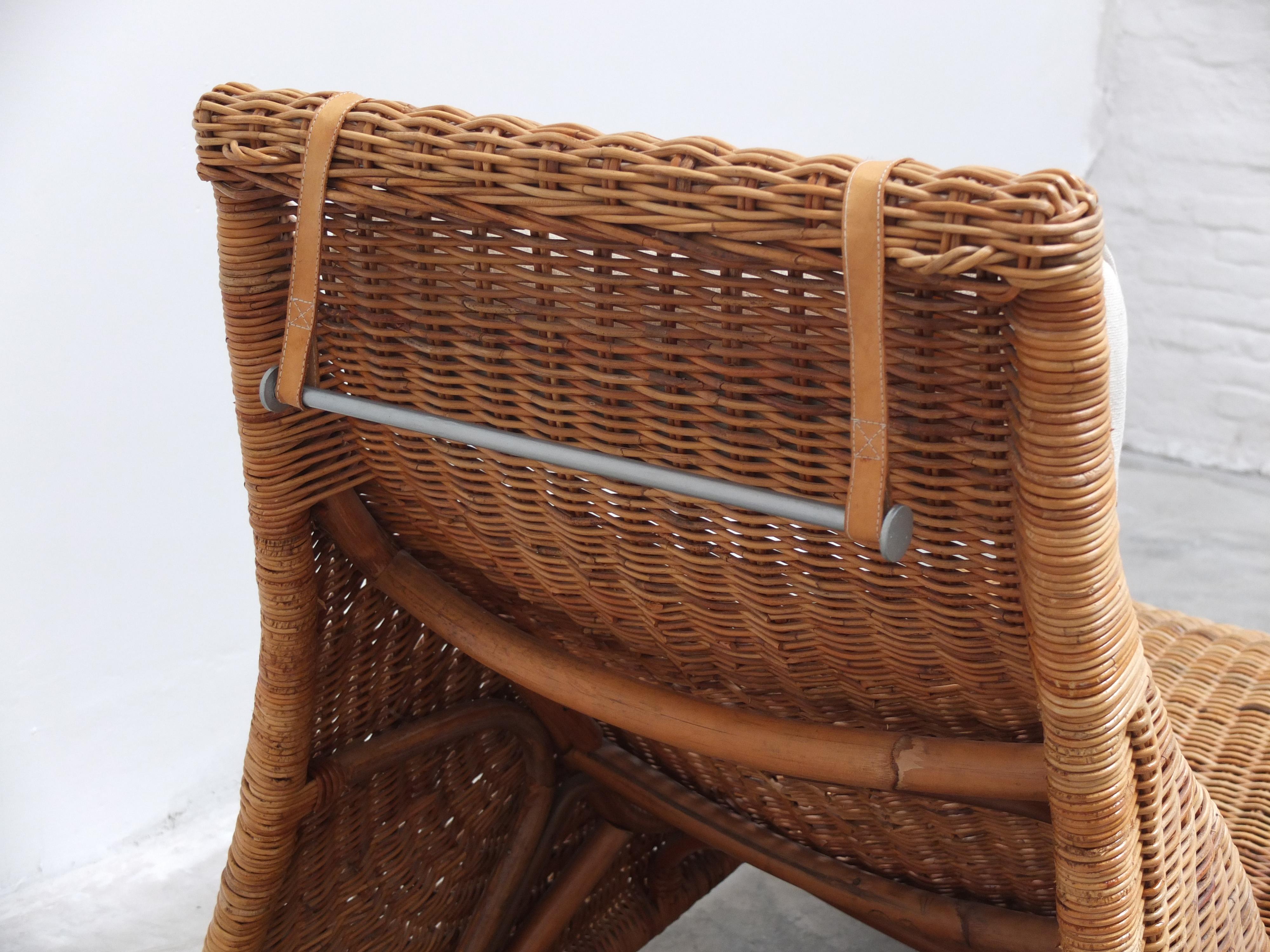 Rattan 'Karlskrona' Chaise Longue by Karl Malmvell for IKEA, 1998 For Sale 1