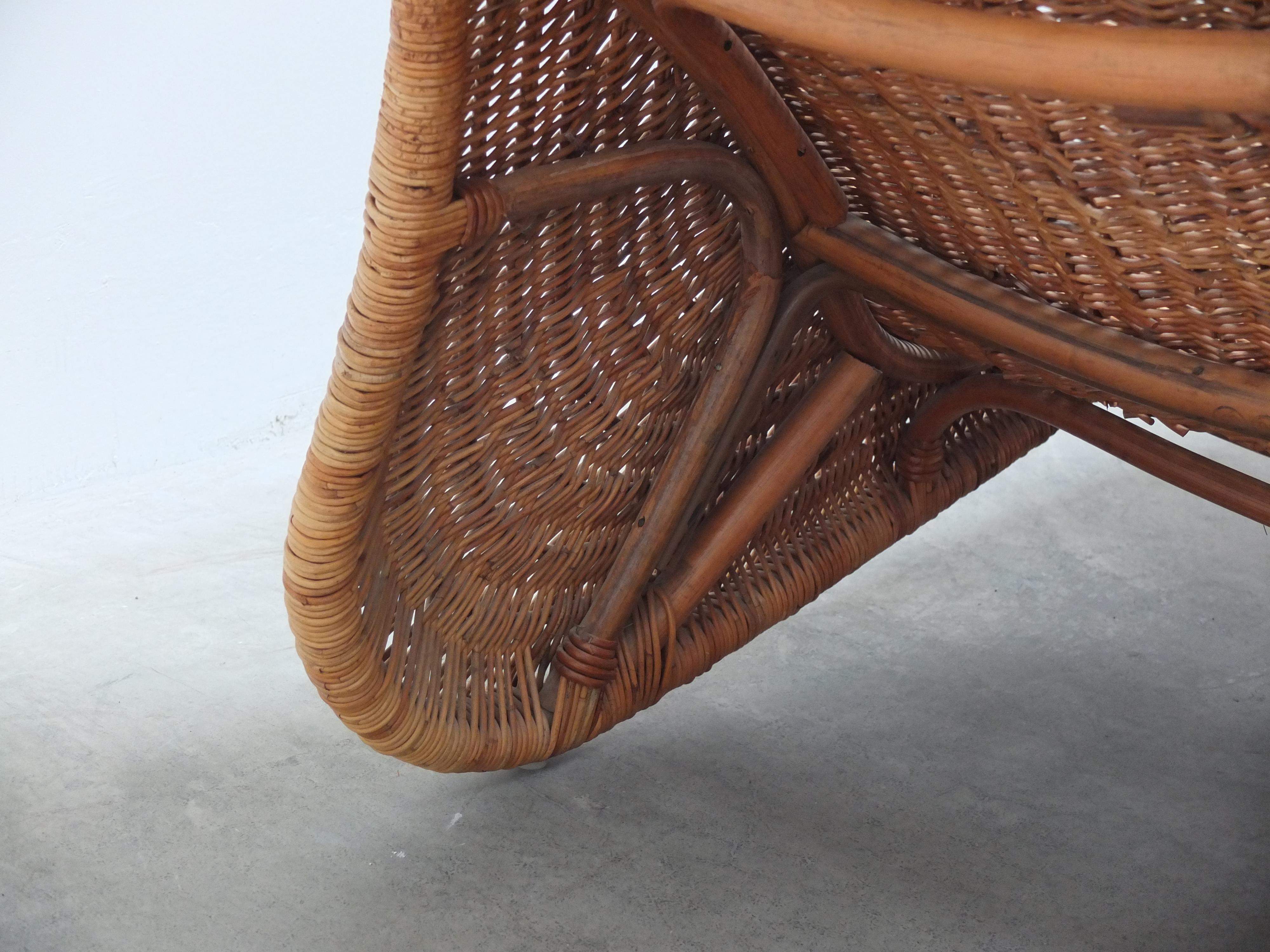 Rattan 'Karlskrona' Chaise Longue by Karl Malmvell for IKEA, 1998 For Sale 2