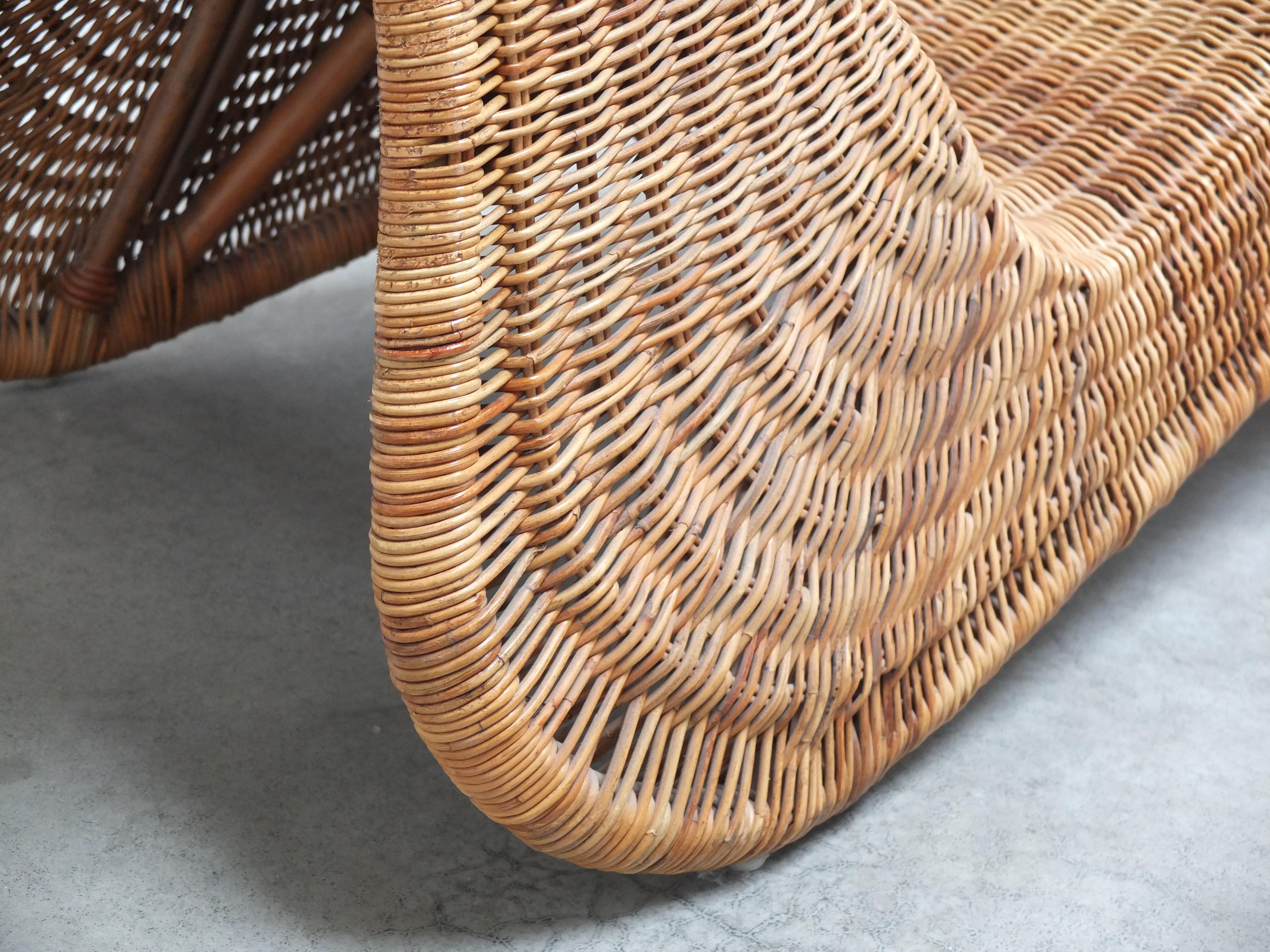 Rattan 'Karlskrona' Chaise Longue by Karl Malmvell for IKEA, 1998 For Sale 3