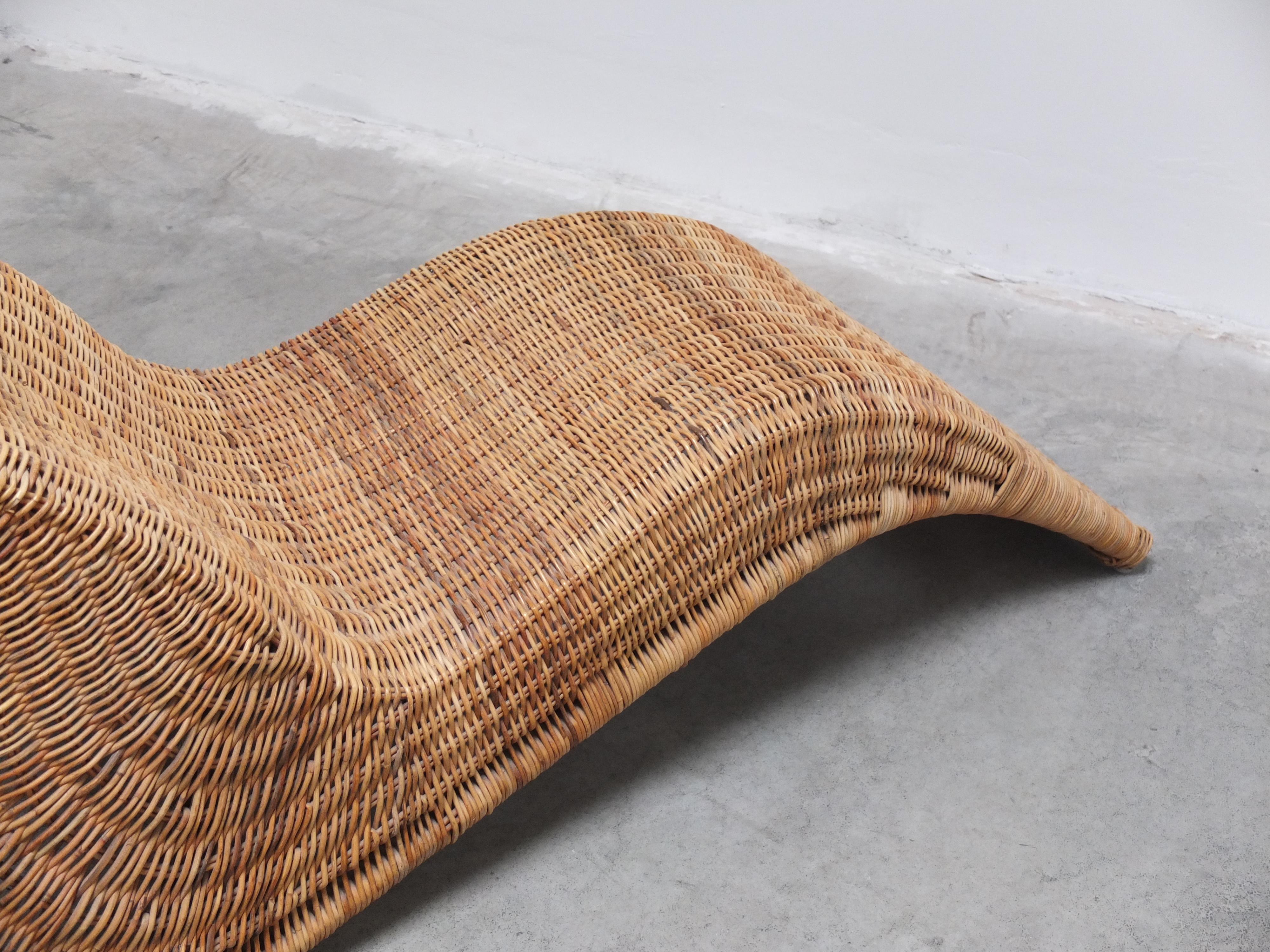 Rattan 'Karlskrona' Chaise Longue by Karl Malmvell for IKEA, 1998 For Sale 7