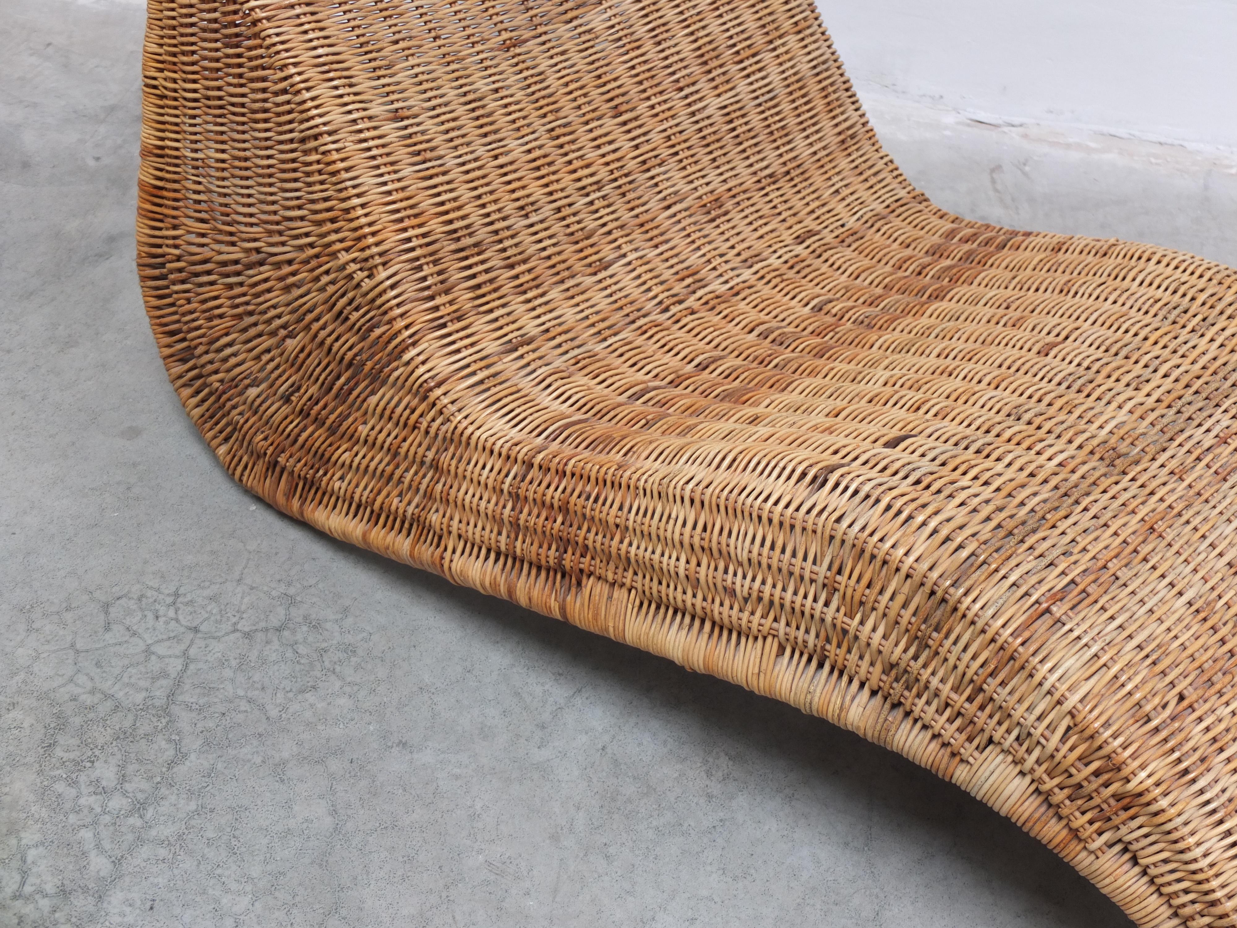Late 20th Century Rattan 'Karlskrona' Chaise Longue by Karl Malmvell for IKEA, 1998 For Sale