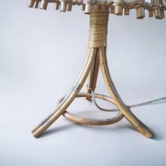 Rattan lamp and paper lampshade circa 1960 Louis Sognot