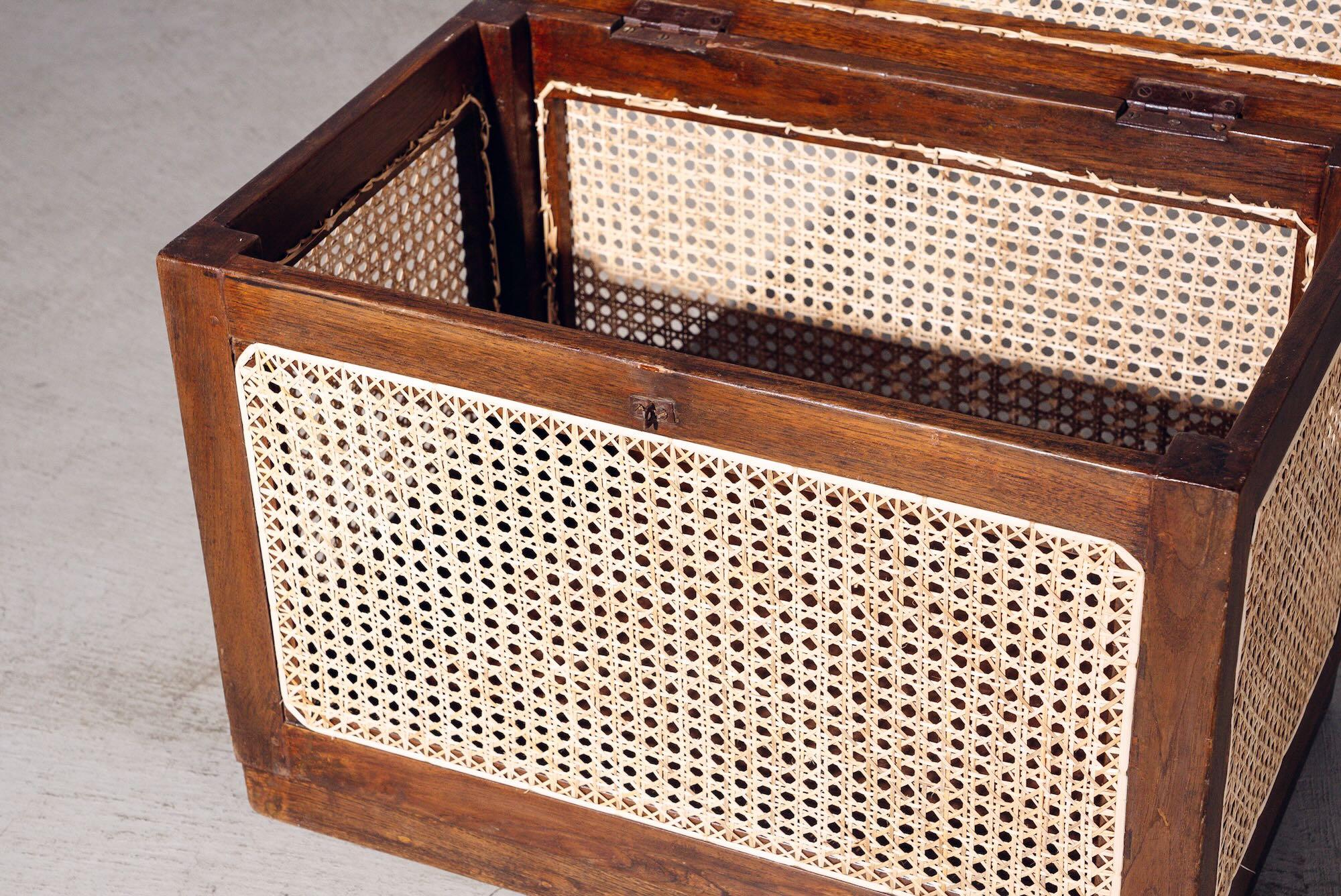 Boîte à linge en rotin par Pierre Jeanneret pour Chandigarh, Inde, vers 1955-56 en vente 2