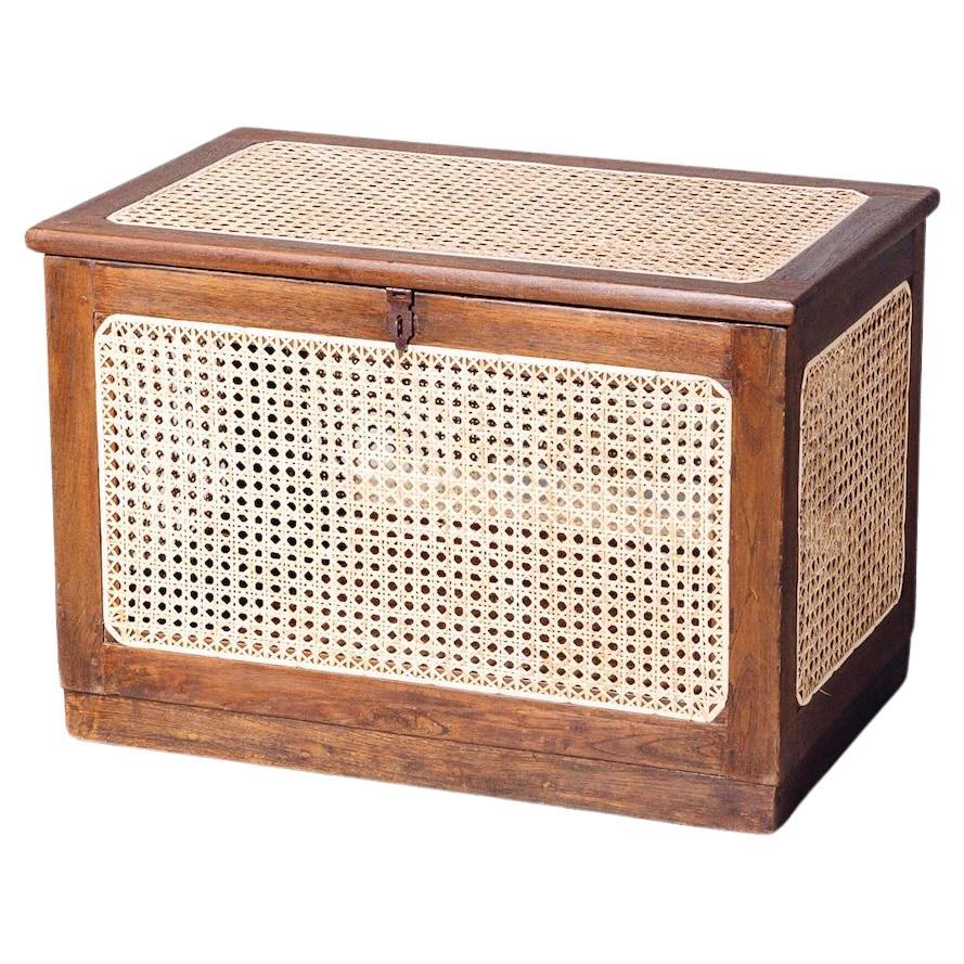 Rattan Laundry Box by Pierre Jeanneret for Chandigarh, India, Circa 1955-56