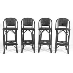 Rattan & Leather Bar Stools