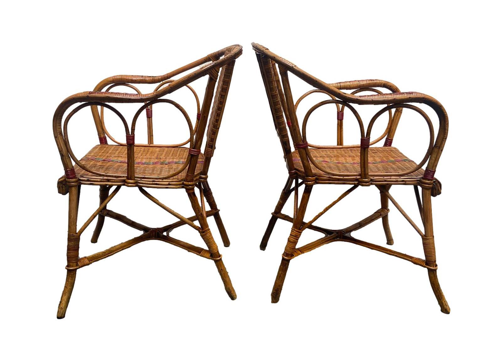 Rattan, Living Room Seating Set, Italy, 1950s 3