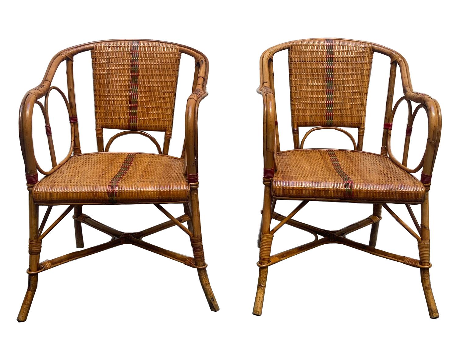 Rattan, Living Room Seating Set, Italy, 1950s 2