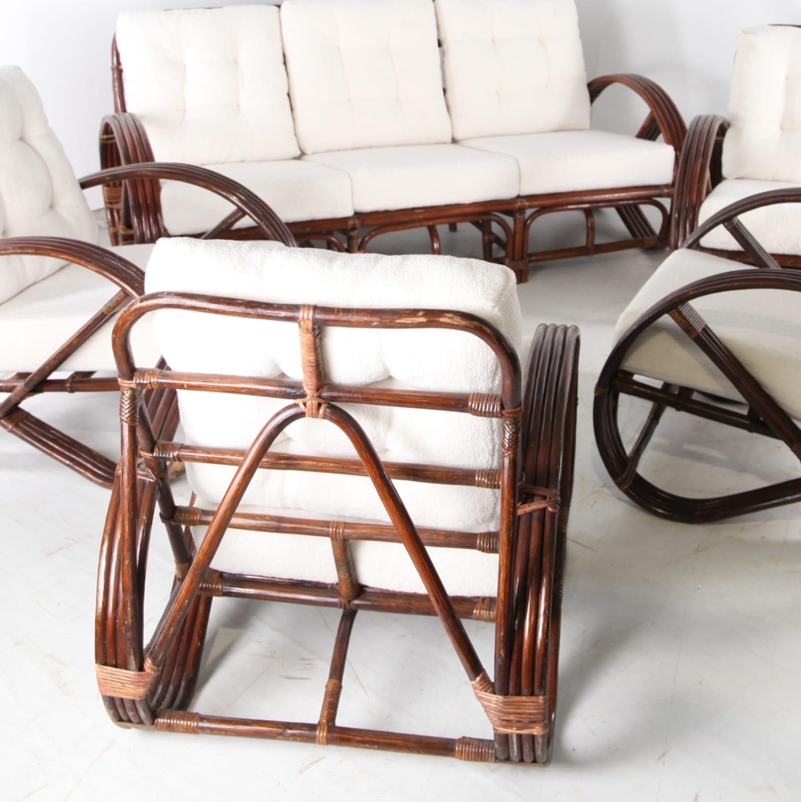 Ensemble de salon en rotin Bon état - En vente à Isle Sur Sorgue, FR