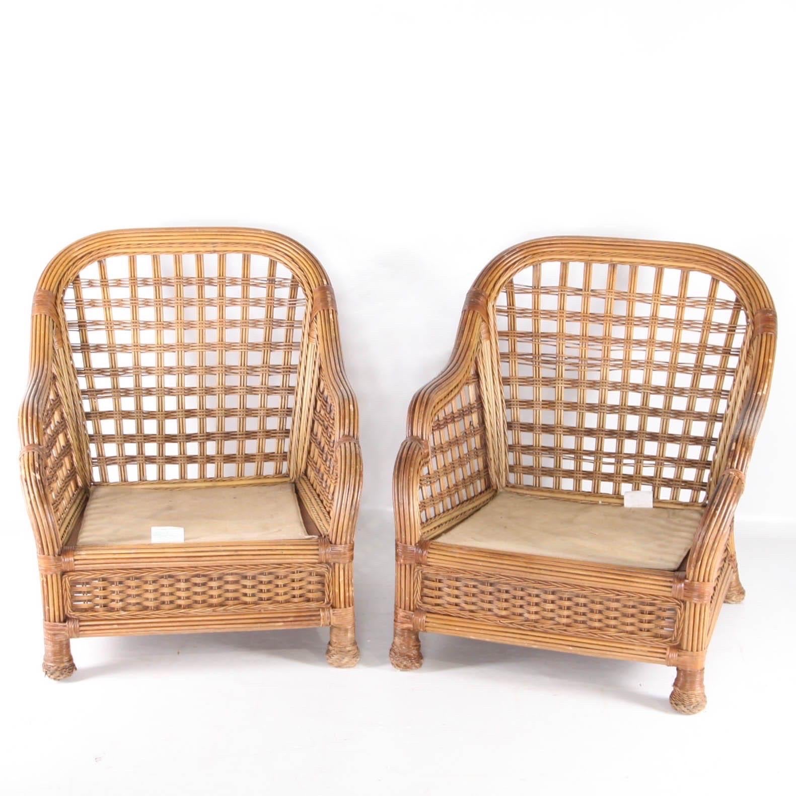 Late 20th Century Rattan living room set For Sale