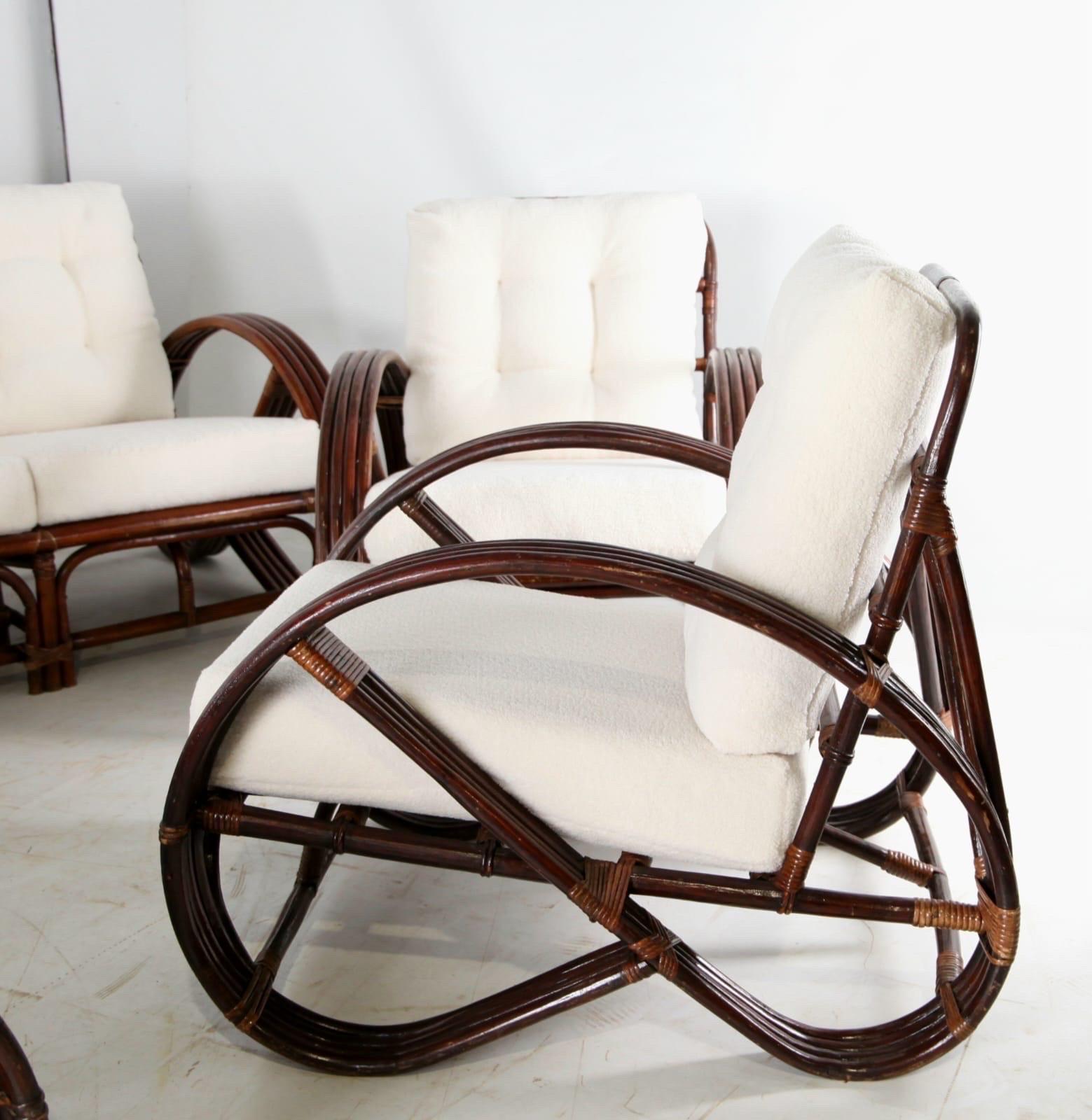 Ensemble de salon en rotin en vente 1