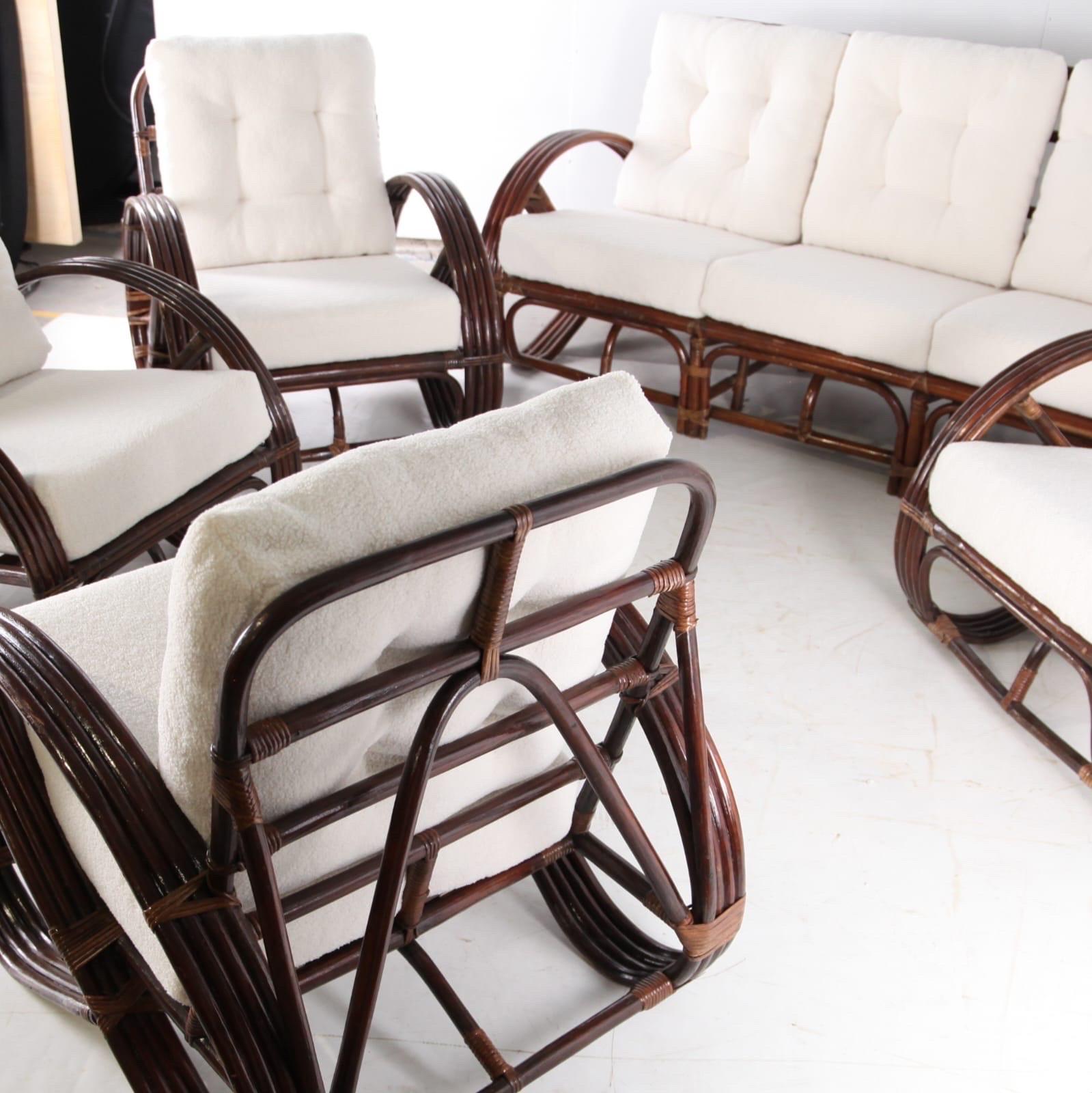 Ensemble de salon en rotin en vente 2