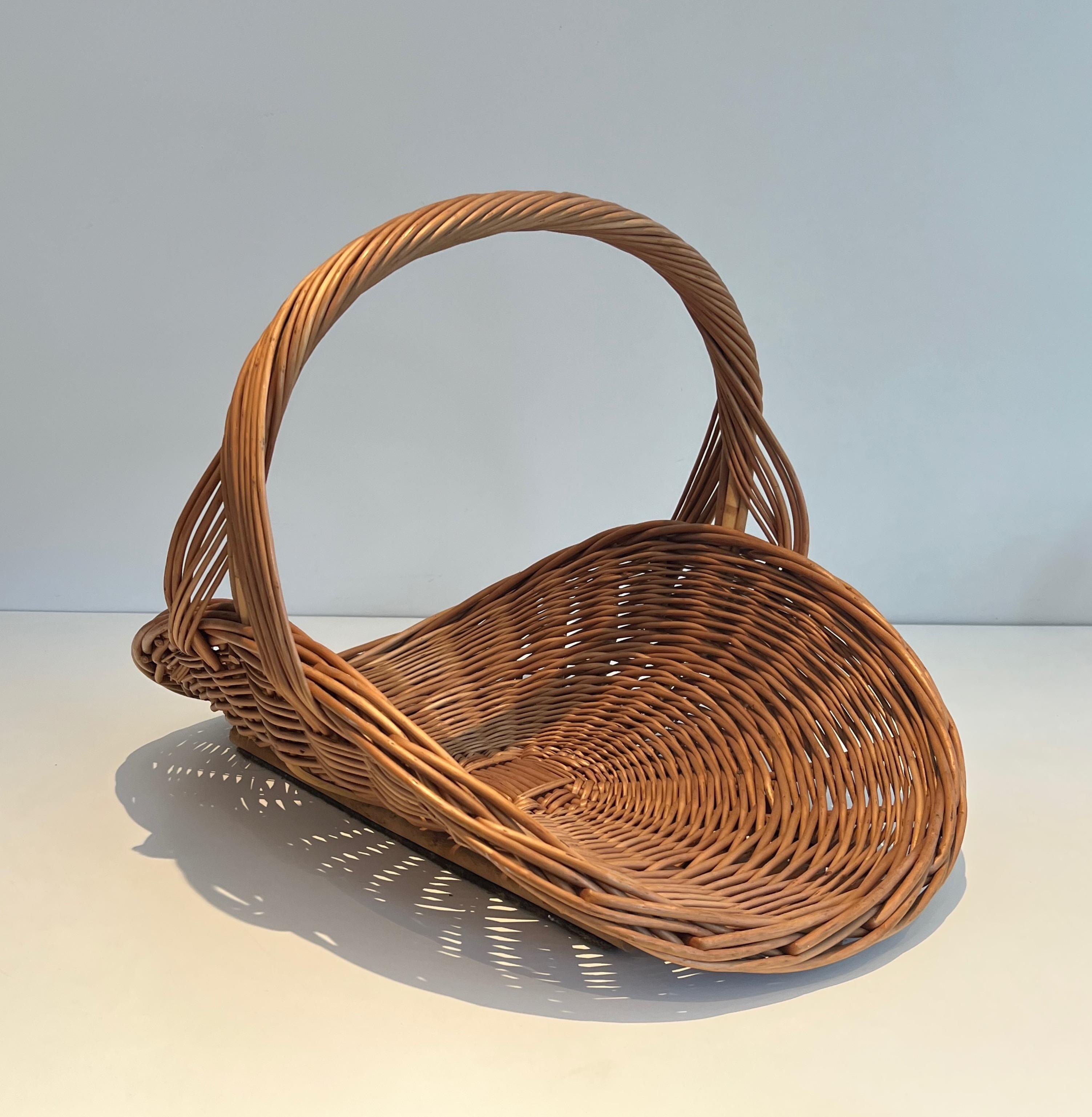 French Rattan Logs Holder For Sale
