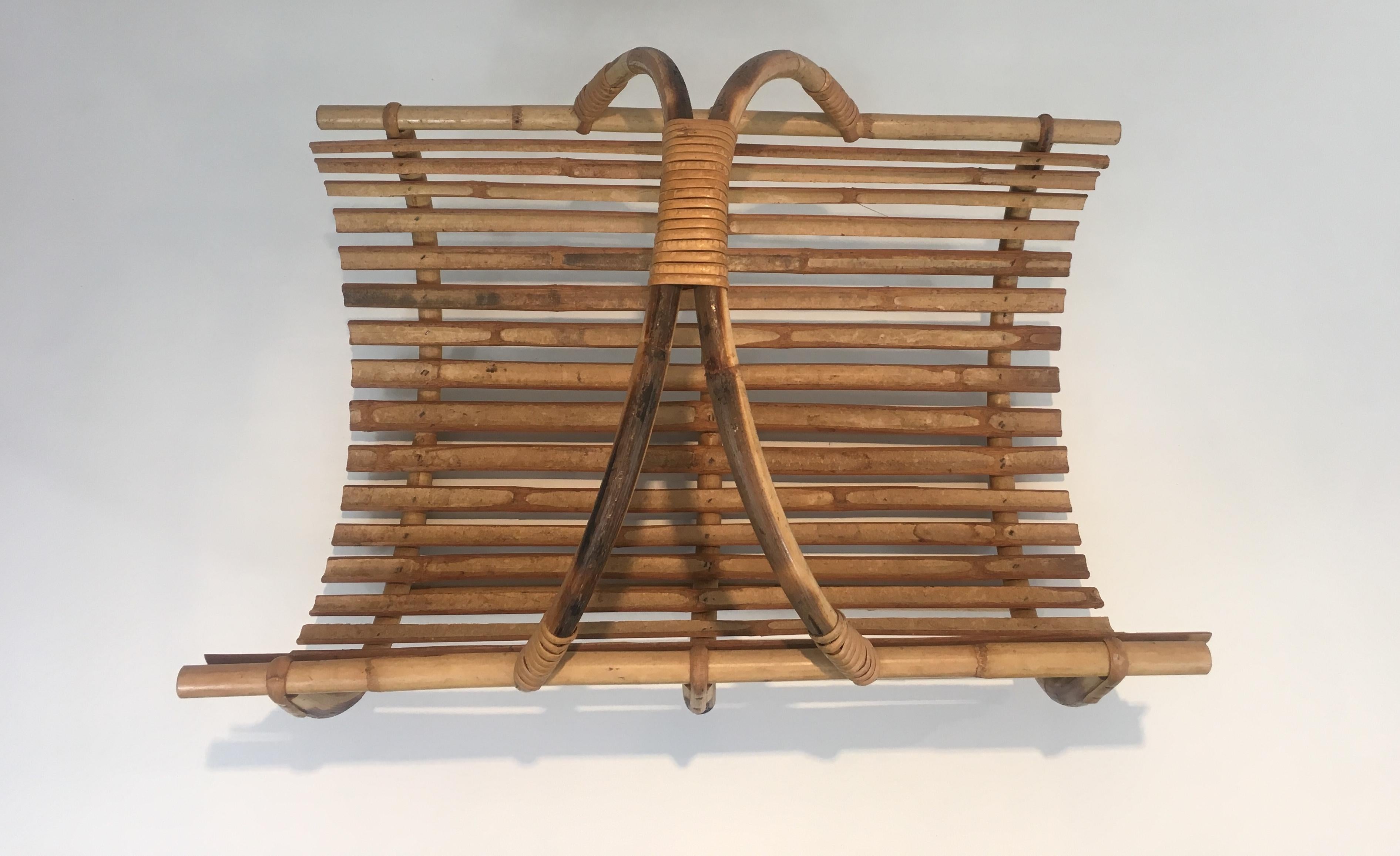 Rattan Logs Holder, French, Circa 1950 For Sale 3