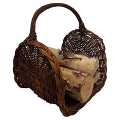 Vintage Rattan logs holder. French work. Circa 1970