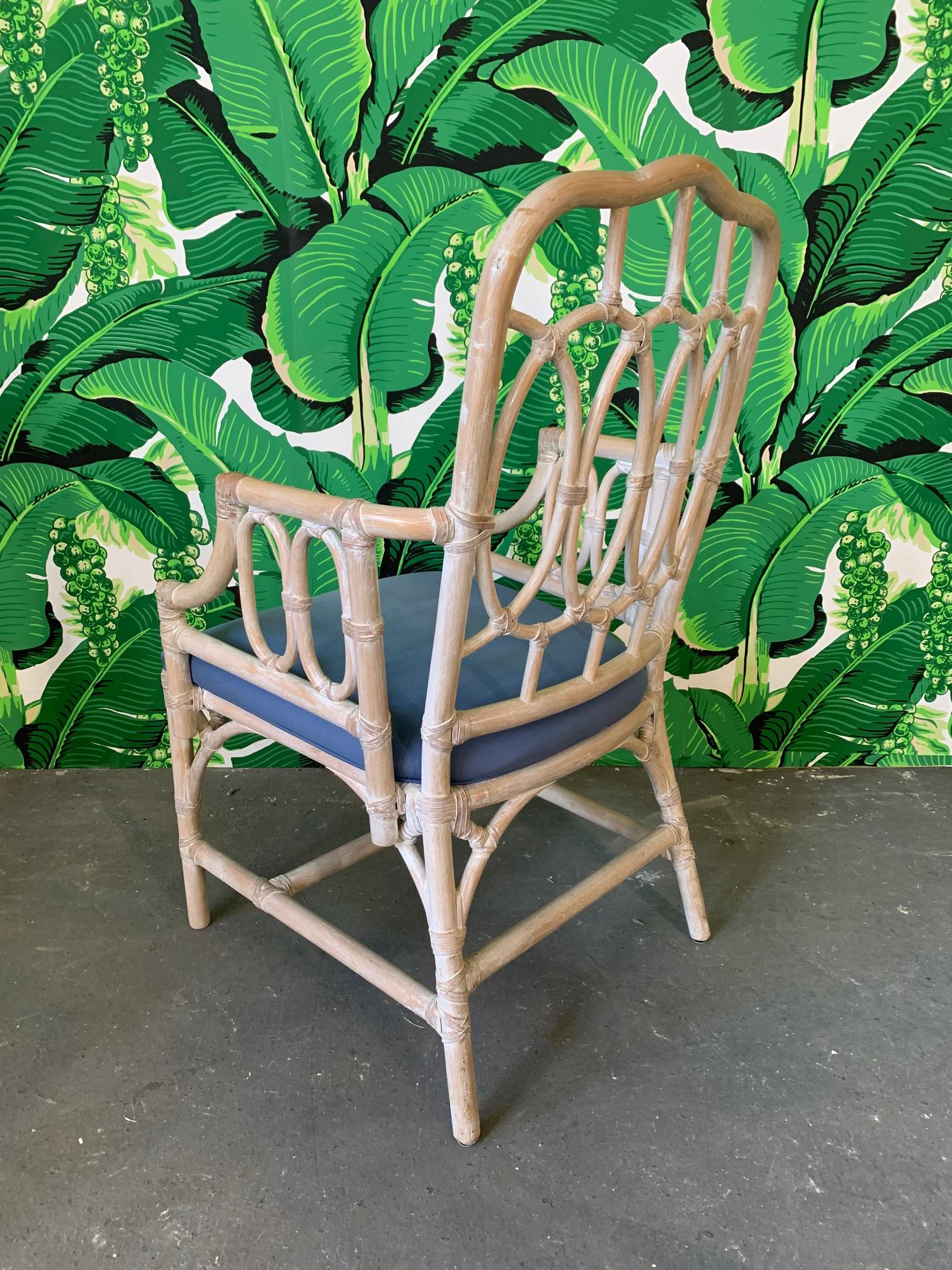Late 20th Century Rattan Loop Back Dining Chairs by Lexington, Set of Six