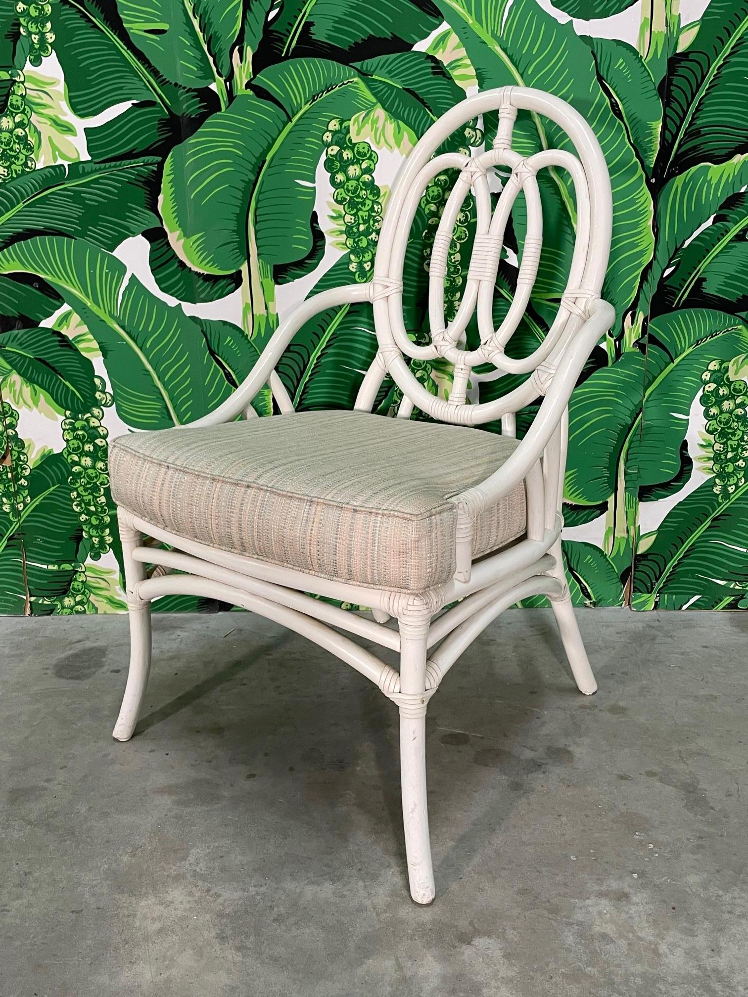 Organic Modern Rattan Loop Back Dining Chairs
