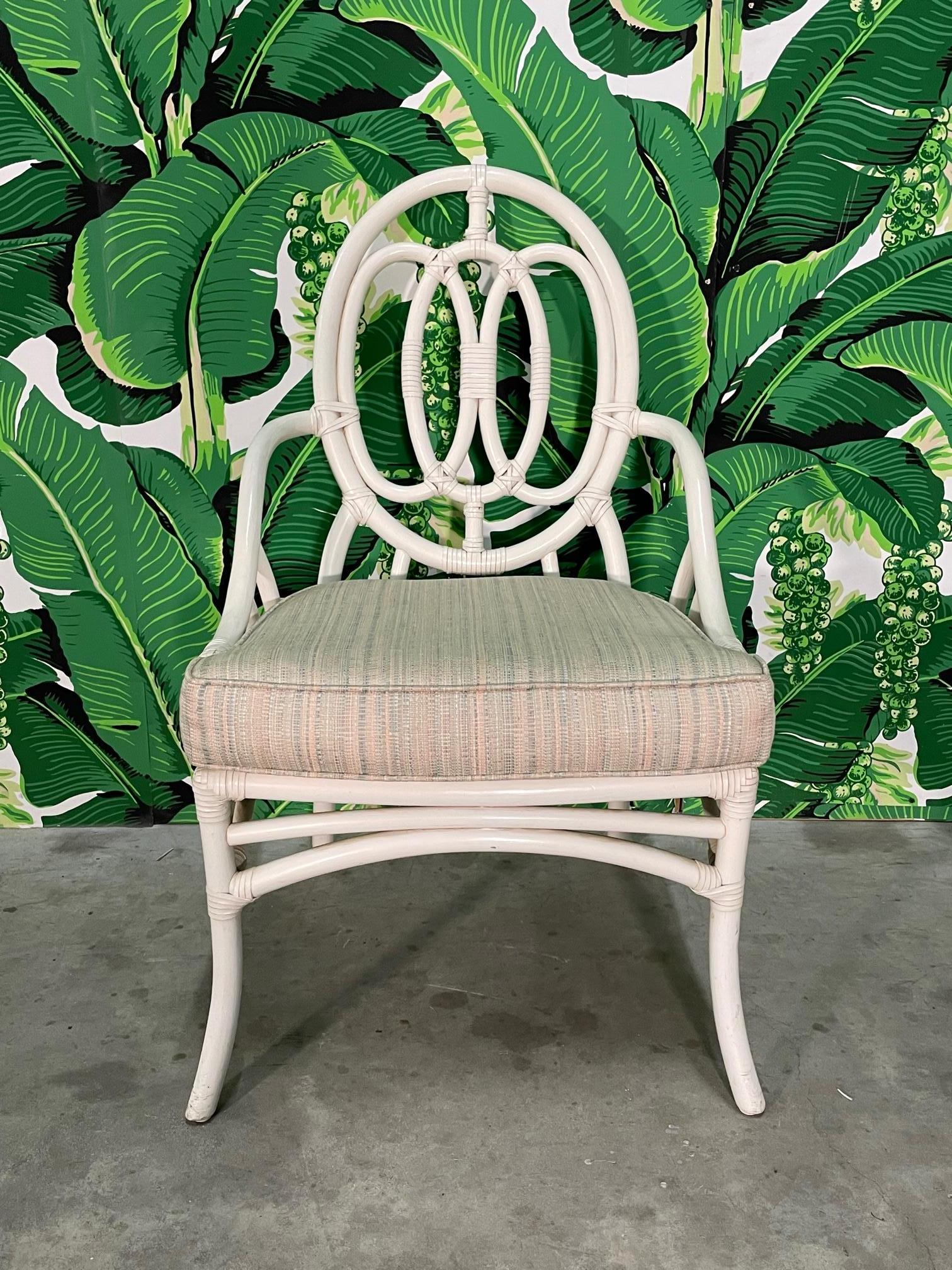 American Rattan Loop Back Dining Chairs
