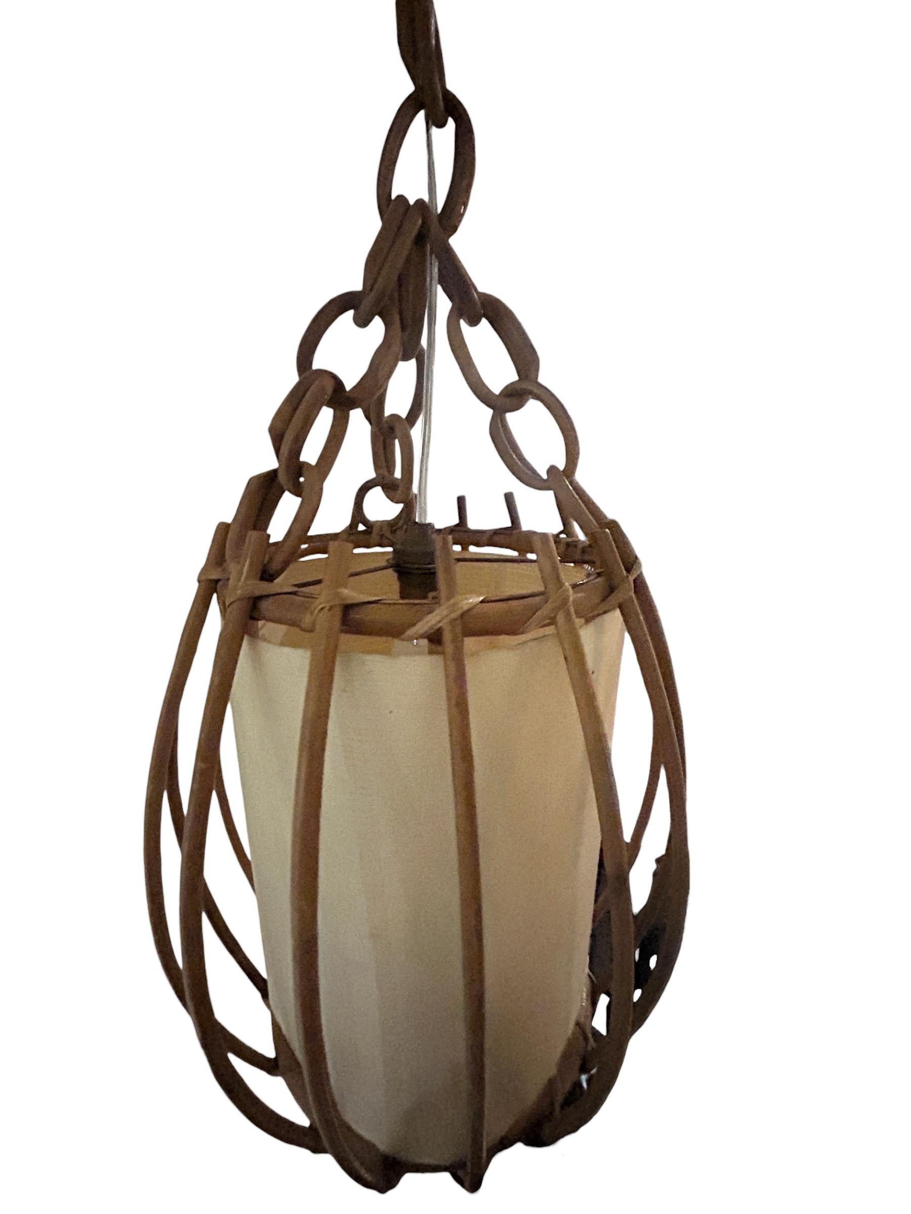 Rattan Louis Sognot ceiling pendant For Sale 1