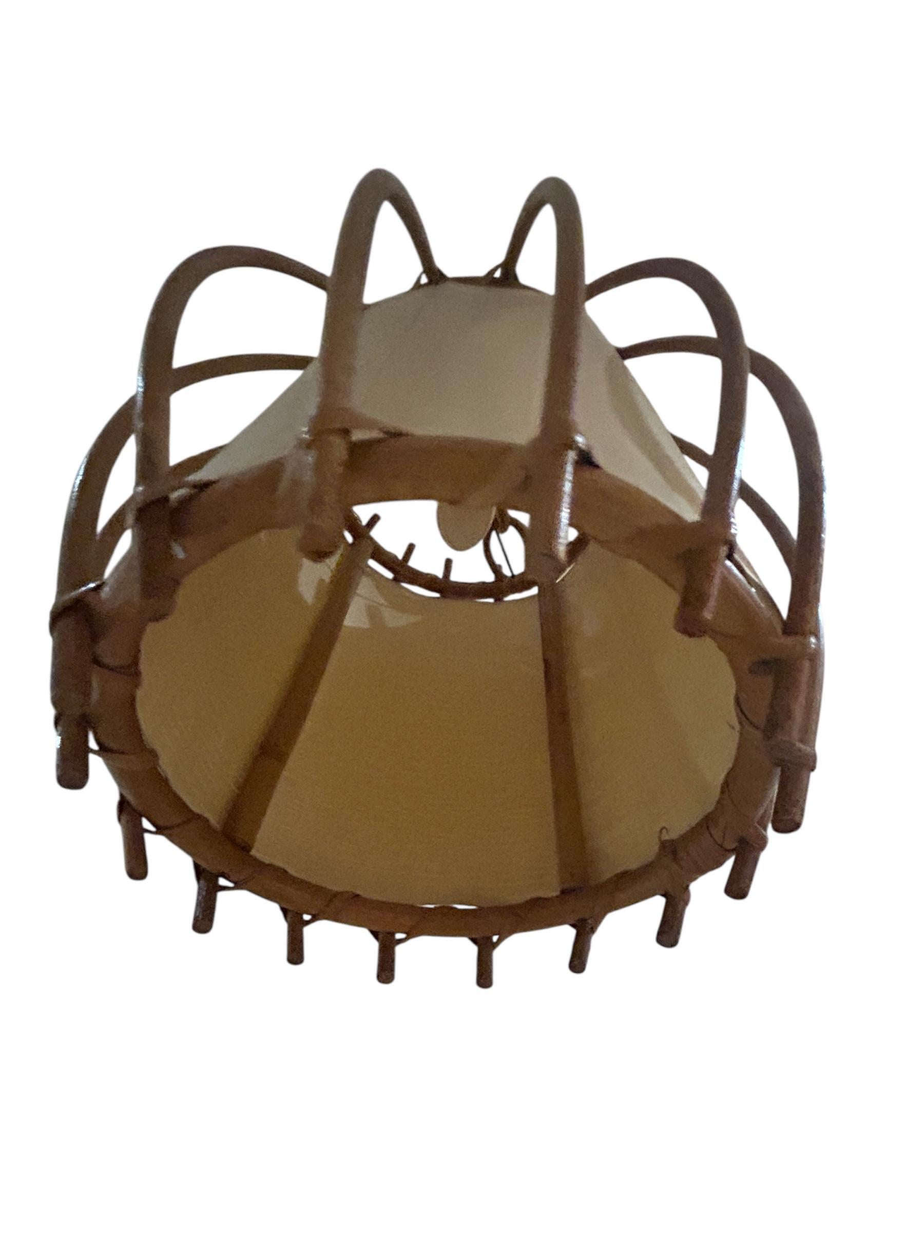 Rattan Louis Sognot ceiling pendant For Sale 2