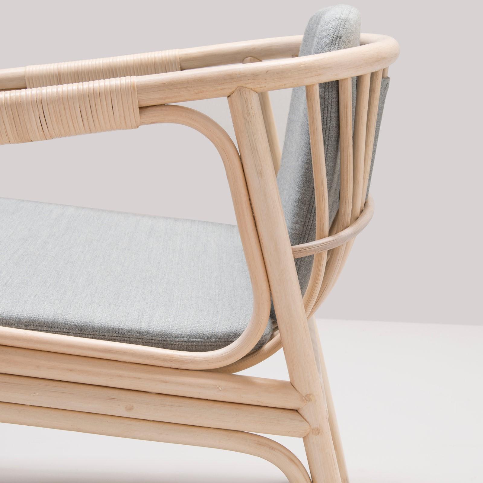 Mid-Century Modern Rattan Lounge Armchair French Modern Design