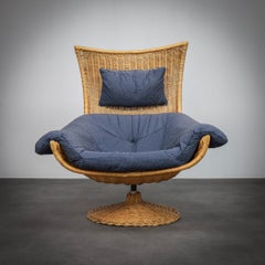Rattan Lounge Chair by Gerard van den Berg for Montis, 1970s