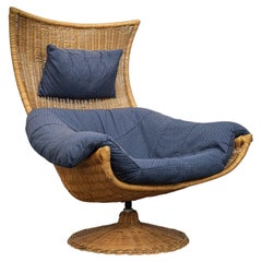 Rattan Lounge Chair by Gerard van den Berg for Montis, 1970s