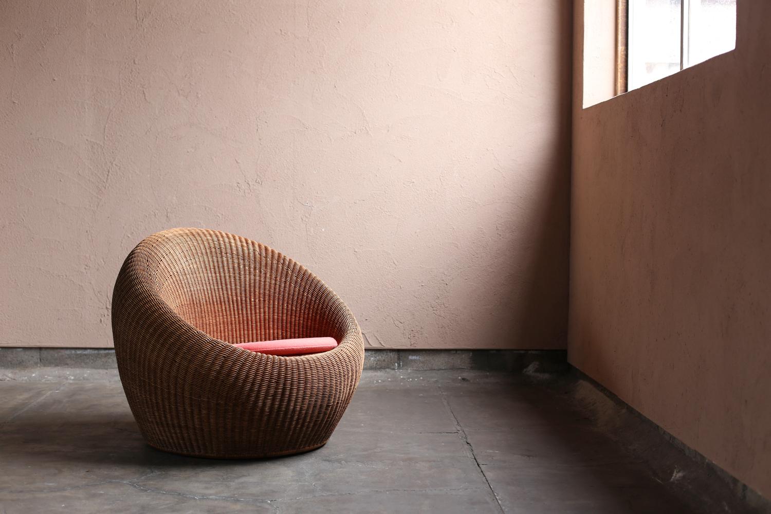 Showa Chaise longue en rotin par Isamu Kenmochi, vers 1960 en vente