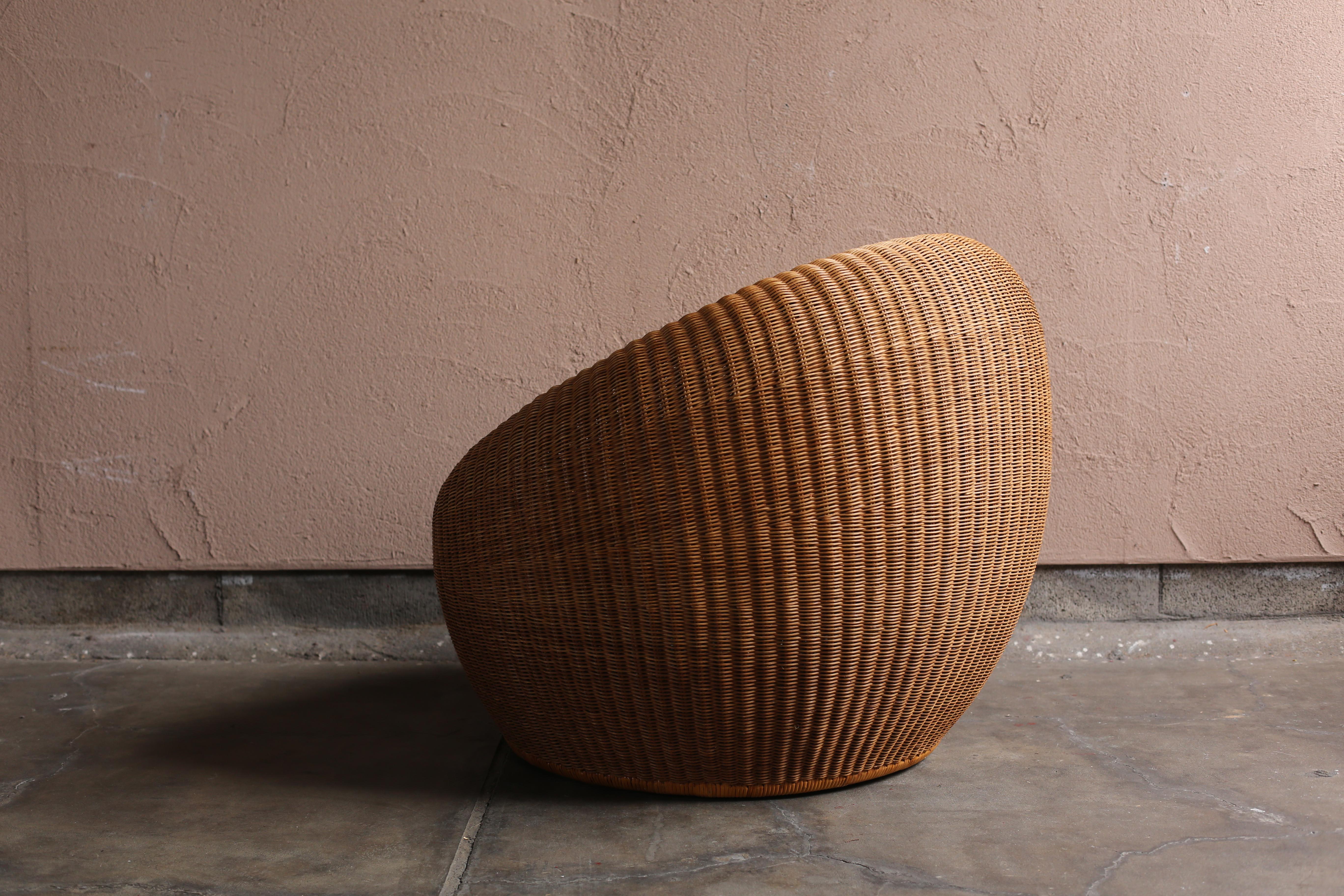 Showa Rattan Lounge Chair by Isamu Kenmochi, circa 1960s