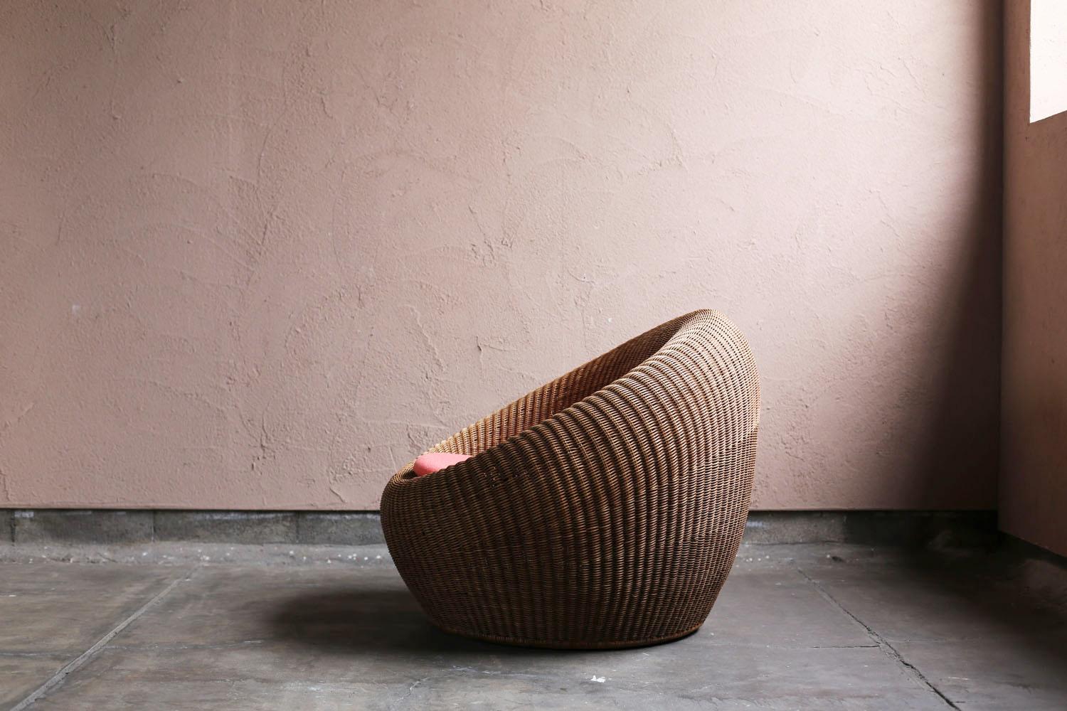Rotin Chaise longue en rotin par Isamu Kenmochi, vers 1960 en vente