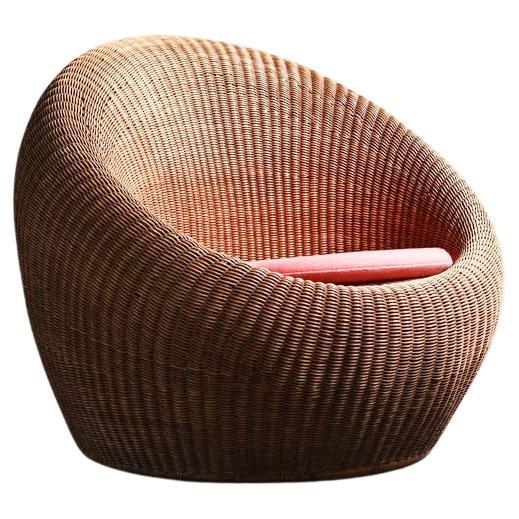 Silla de salón de ratán de Isamu Kenmochi, hacia la década de 1960