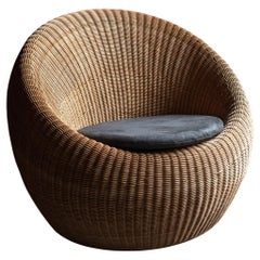 Rattan Lounge Chair by Isamu Kenmochi for Yamakawa Rattan, 1960s
