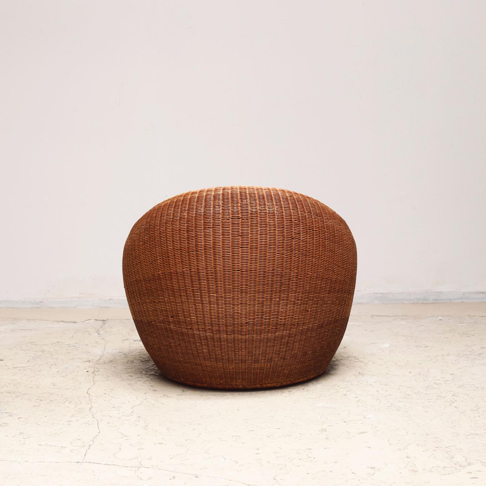 Mid-Century Modern Rattan Lounge Chair by Isamu Kenmochi for Yamakawa Rattan, 1960s