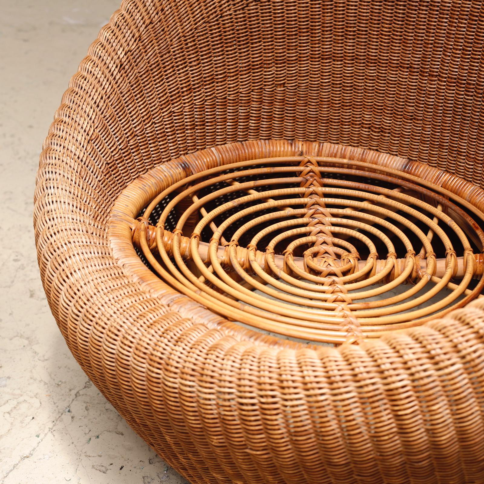 Rattan Lounge Chair by Isamu Kenmochi for Yamakawa Rattan, 1960s In Good Condition In Tokyo, Tokyo