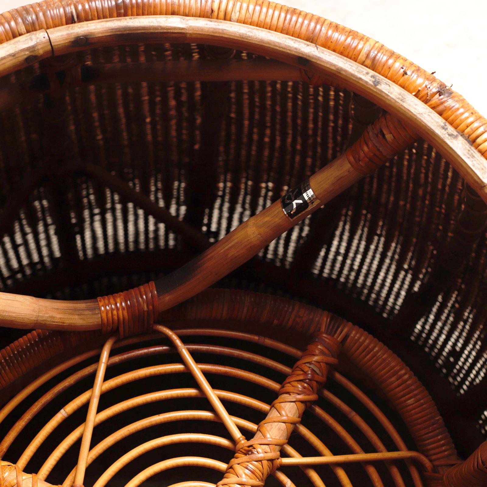 Mid-20th Century Rattan Lounge Chair by Isamu Kenmochi for Yamakawa Rattan, 1960s