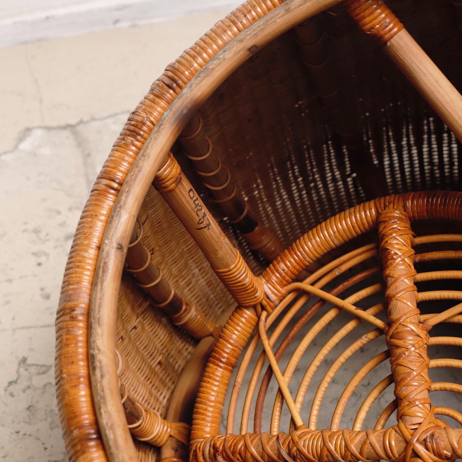 Rattan Lounge Chair by Isamu Kenmochi for Yamakawa Rattan, 1960s 1
