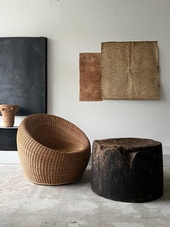 Rattan Lounge Chair von Isamu Kenmochi・circa 1980 Japanische Moderne Mitte des Jahrhunderts
