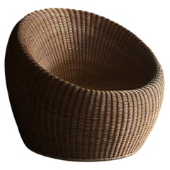 Rattan Lounge Chair von Isamu Kenmochi・circa 1980 Japanische Moderne Mitte des Jahrhunderts