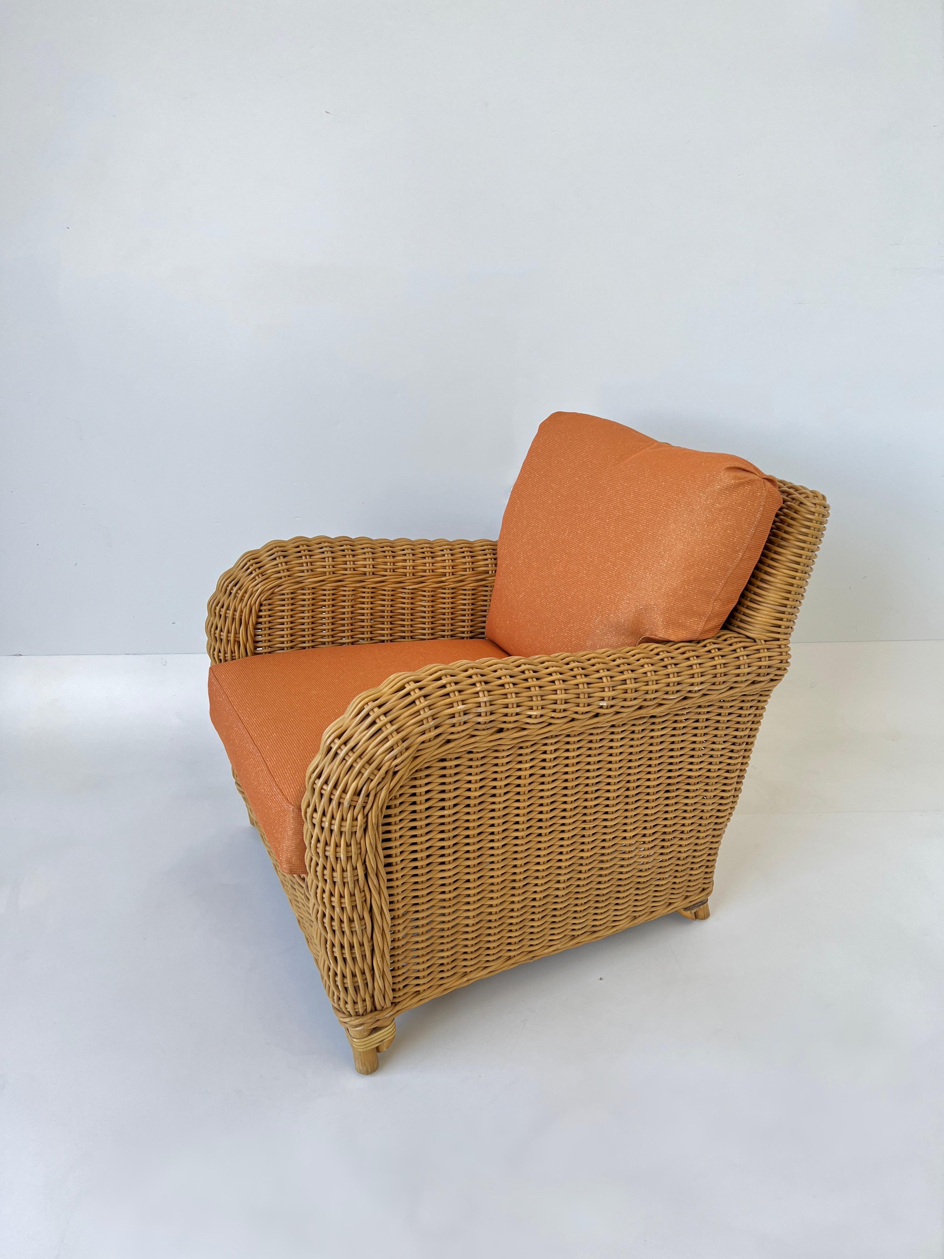Rattan Lounge Chair by John Hutton for Donghia  For Sale 4