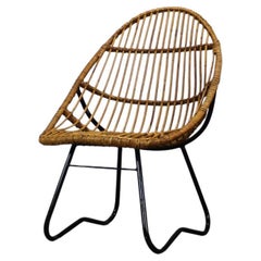 Rattan Lounge Chair by Uluv for Alan Fuchs, Czechoslovakia, 1960s