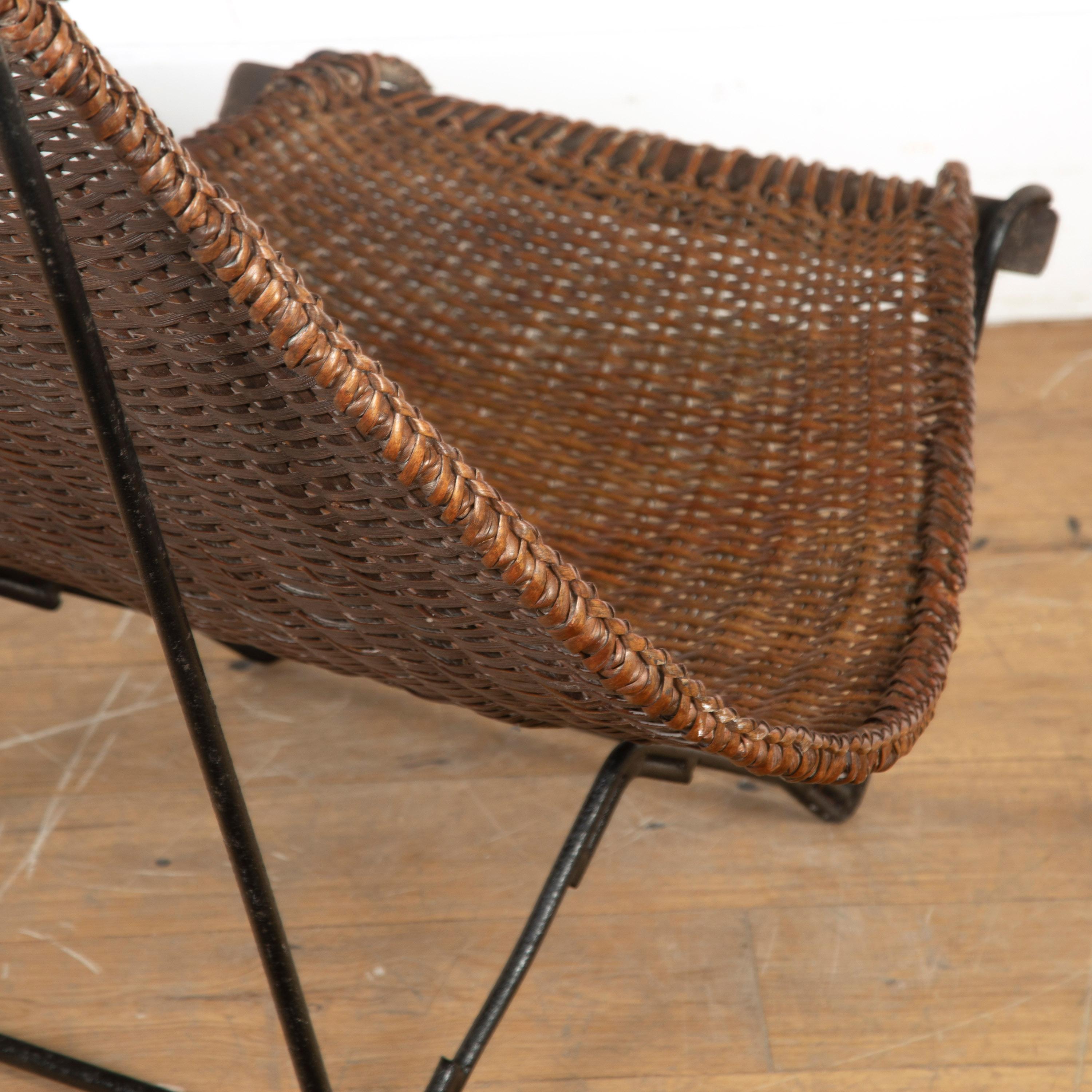 Stylish rattan lounge chair.

Of American origin and dating from the mid-20th century, this Californian 1960’s Duyan lounge chair is by John Risley.

It is in great condition for its age and shall continue to improve in comfortability with wear.