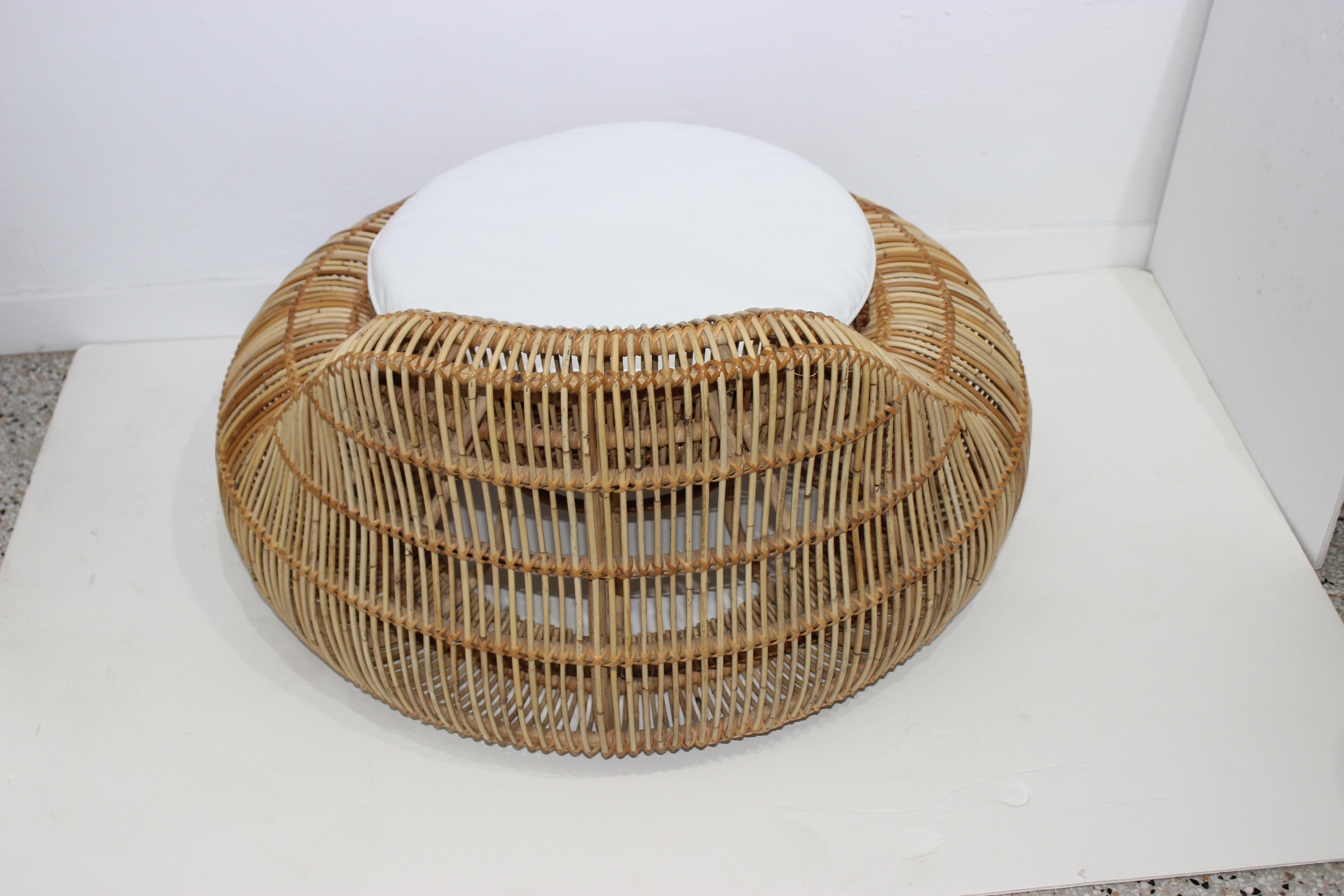 Italian Rattan Lounge Chair