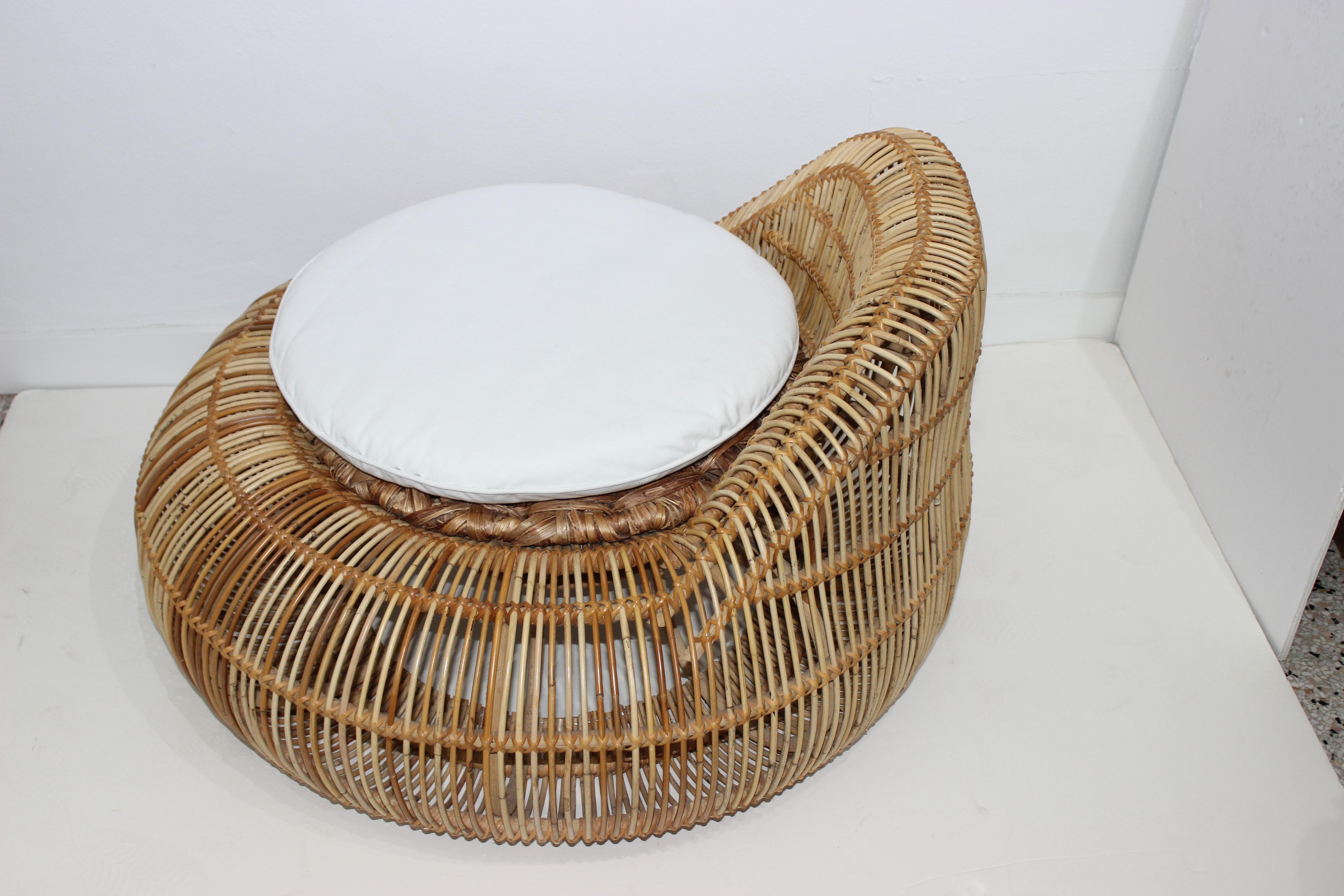 Hand-Crafted Rattan Lounge Chair