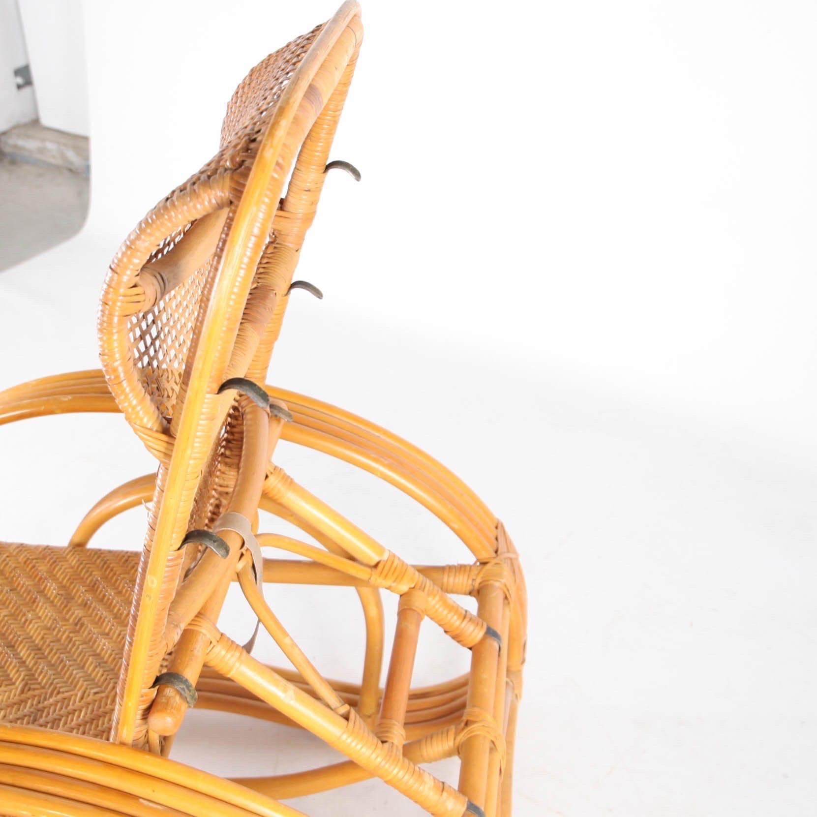 Chaise longue en rotin en vente 2