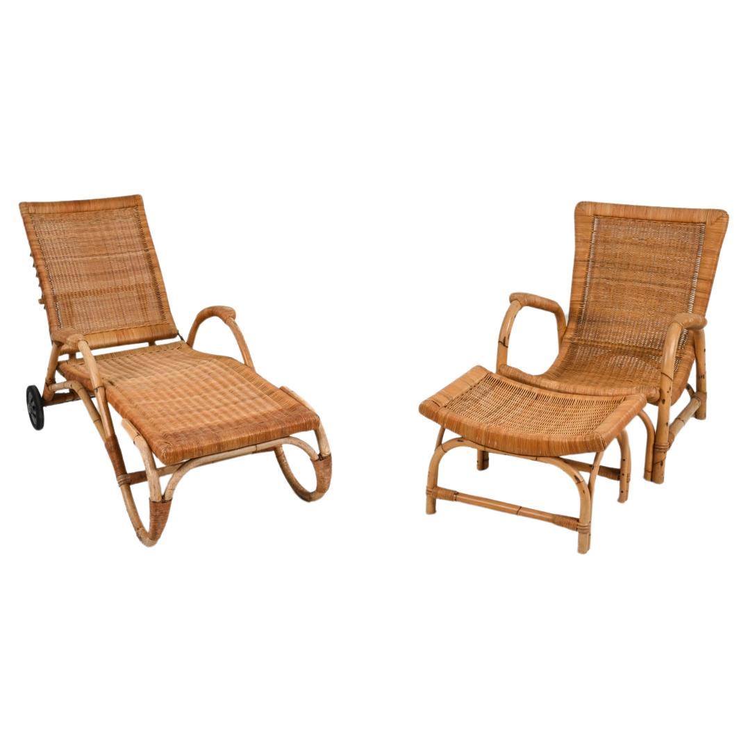 Rattan Lounge Suite by Arco Schutzmarke, Germany, c. 1960's For Sale